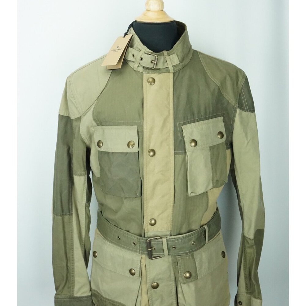 Belstaff Trialmaster Sage Green Patchwork Jacket Sz 46US 56EU BRAND NEW W TAGS